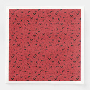 cute yoga pet dog pattern red background paper dinner napkins
