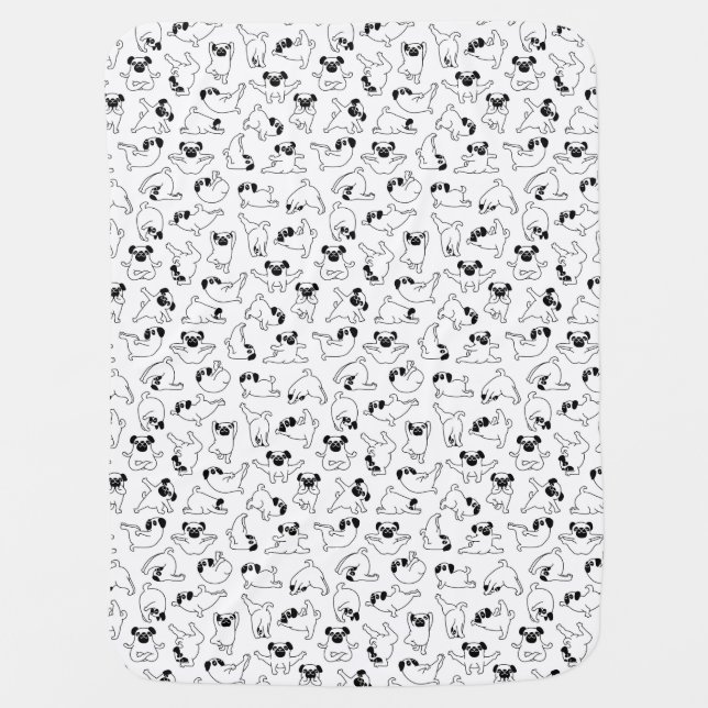 cute yoga pet dog pattern white background baby blanket (Front)