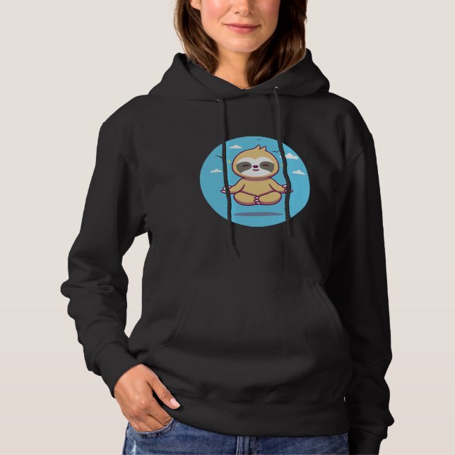 Cute Yoga Sloth Hoodie (Front)