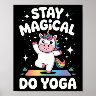 Cute Yoga Unicorn Lotus Pose Mandala Design For Mi Poster