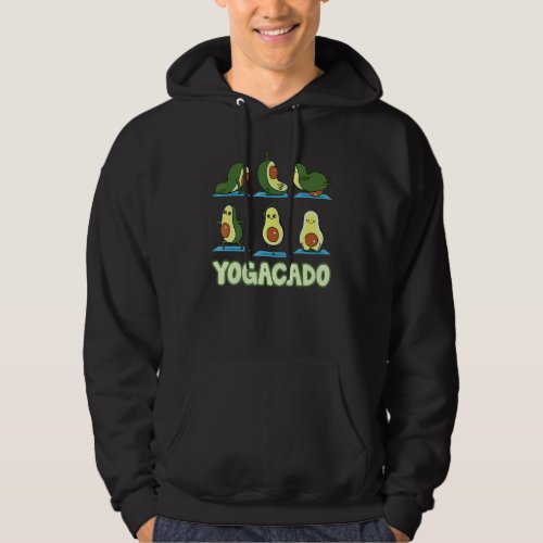 Cute Yogacado Avocado Yoga Asana Poses Meditation  Hoodie