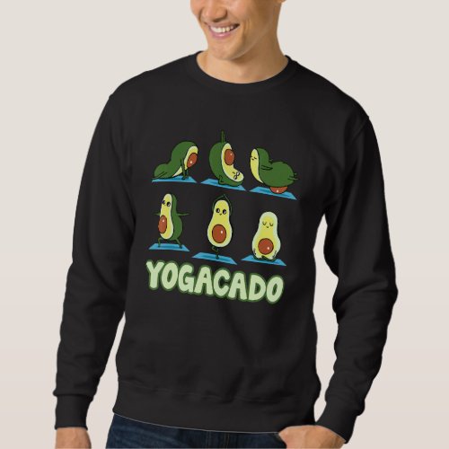 Cute Yogacado Avocado Yoga Asana Poses Meditation  Sweatshirt