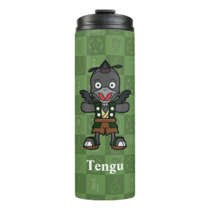 Cute Yokai Karasu Tengu Japanese Folklore Thermal Tumbler