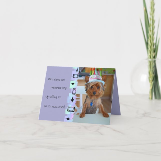 Cute Yorkie Birthday Card (Front)