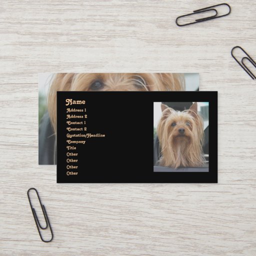 Customizable Cute Yorkie Business Card