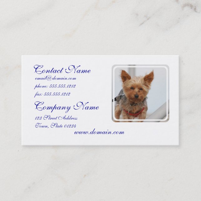 Cute Yorkie Business Card (Front)