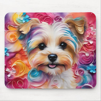 Cute Yorkie Colorful Mousepad