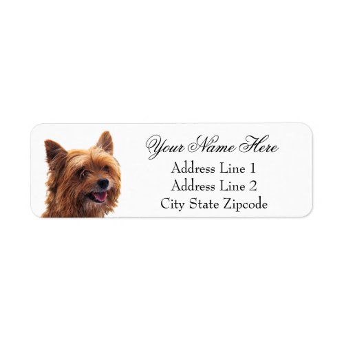 Cute Yorkie Dog Address Label