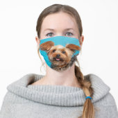 Cute Yorkie Dog Adult Cloth Face Mask (Worn)