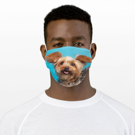 Cute Yorkie Dog Adult Cloth Face Mask (Worn)