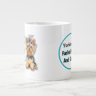Cute Yorkie Dog Hair Don't Care Giant Coffee Mug