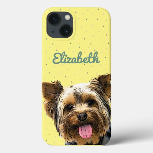 Cute Yorkie Dog Name Chic Yellow Glam Terrier iPhone 13 Case