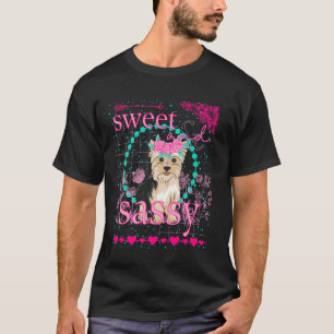 Cute Yorkie Dog Sweet & Sassy Southern Prep Simply T-Shirt