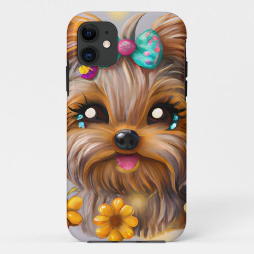 Cute Yorkie Kawaii Puppy  iPhone 11 Case