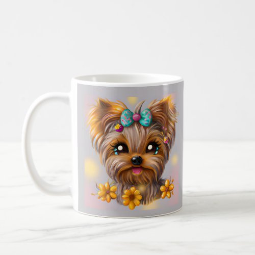 Cute Yorkie Kawaii Puppy Coffee Mug