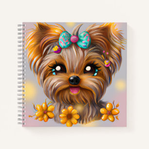 Cute Yorkie Kawaii Puppy Notebook