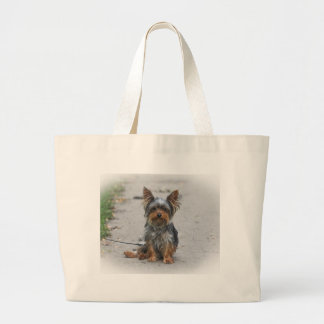 Cute Yorkie Large Tote Bag