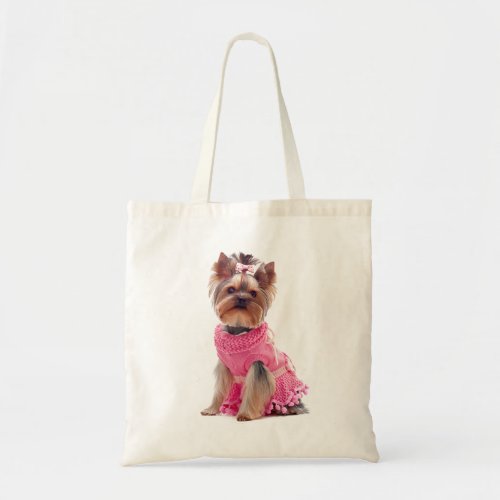 Cute Yorkie Lover Puppy Dog Pink Yorkshire Terrier Tote Bag