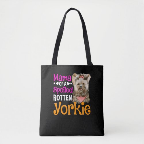 Cute Yorkie loving Mom Puppy Lover Tote Bag