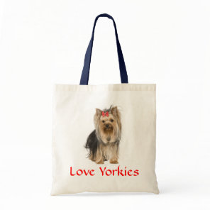 Cute Yorkie Mom Puppy Dog Gift Yorkshire Terrier Tote Bag