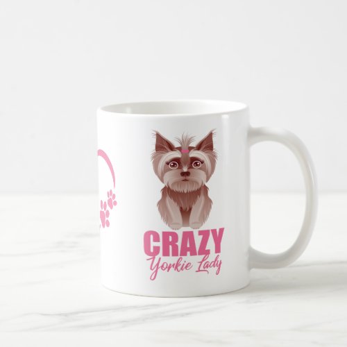 Cute Yorkie Mom Puppy Dog Pink Yorkshire Terrier Coffee Mug