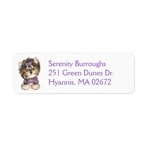 Cute Yorkie Puppy Dog Lover Yorkshire Terrier Label