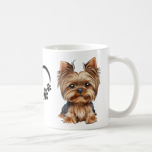 Cute Yorkie Puppy Dog Watercolor Yorkshire Terrier Coffee Mug