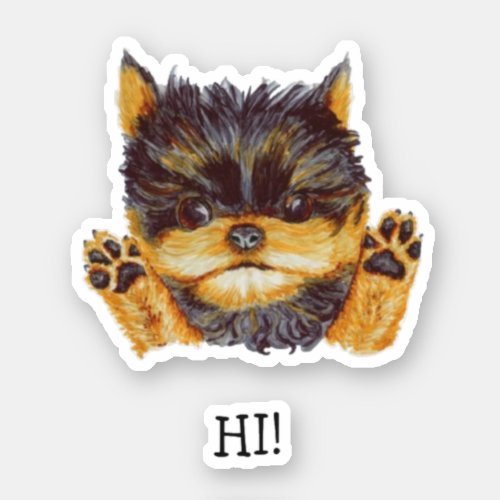 Cute Yorkie Puppy Sticker