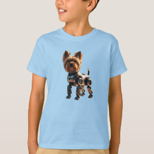 Cute Yorkie Robot Kid's T-Shirt