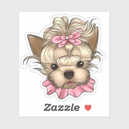 Cute yorkie sticker