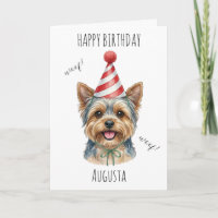 Cute Yorkie Woof Custom Name Yorkie Lover birthday