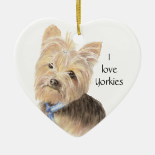 Cute Yorkie, Yorkshire Terrier, Dog, Pet Ceramic Ornament