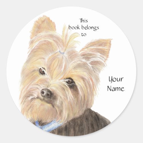 Cute Yorkie Yorkshire Terrier Dog Pet Classic Round Sticker