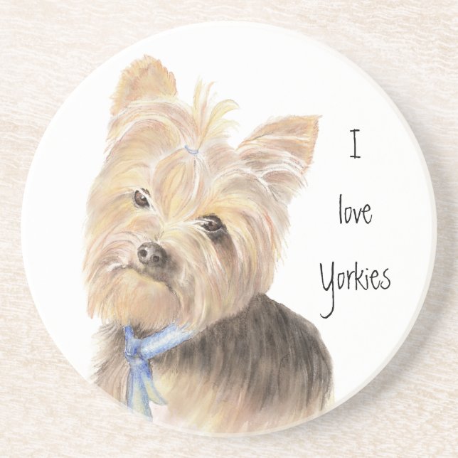 Cute Yorkie, Yorkshire Terrier, Dog, Pet Coaster (Front)