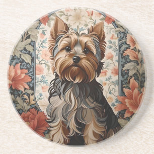 Cute Yorkie   Yorkshire Terrier Portrait Coaster