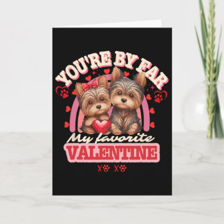 Cute Yorkshire Couple Valentines Day Retro Yorkie  Card