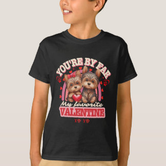 Cute Yorkshire Couple Valentines Day Retro Yorkie  T-Shirt