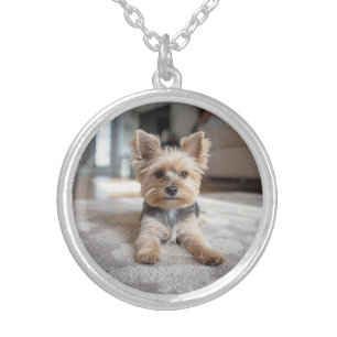Cute Yorkshire Round Silver Plated Necklace