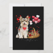 Cute Yorkshire Terrier Balloon Heart Valentine Day (Front)