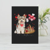 Cute Yorkshire Terrier Balloon Heart Valentine Day (Standing Front)
