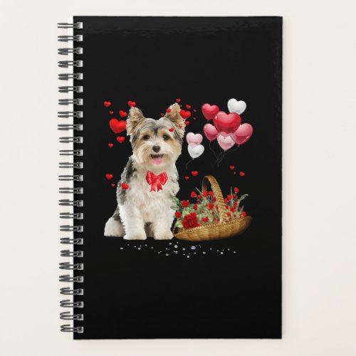 Cute Yorkshire Terrier Balloon Heart Valentine Day Planner