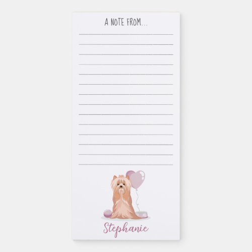 Cute Yorkshire Terrier Birthday Magnetic Notepad