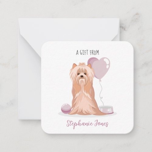 Cute Yorkshire Terrier Birthday Note Card