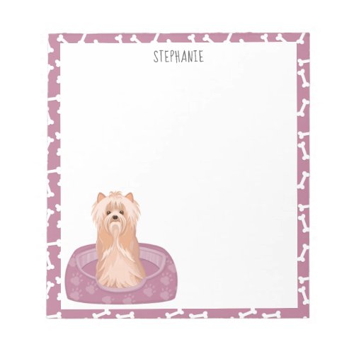 Cute Yorkshire Terrier Birthday Notepad