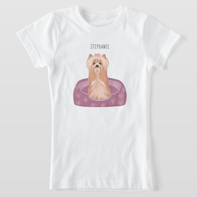 Cute Yorkshire Terrier Birthday T-Shirt (Laydown)
