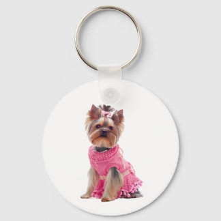 Cute Yorkshire Terrier Diva Yorkie Puppy Dog Keychain