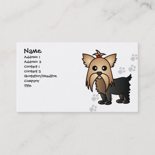 Customizable Cute Yorkshire Terrier Dog Business Card