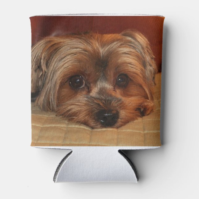 Cute Yorkshire Terrier Dog Can Cooler (Front)