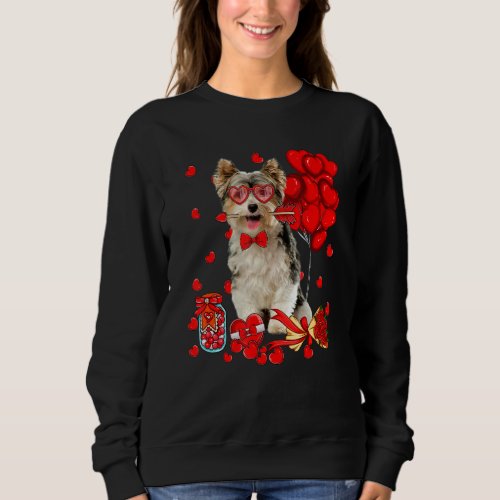 Cute Yorkshire Terrier Dog Heart Valentines Day D Sweatshirt
