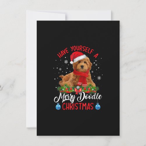 Cute Yorkshire Terrier Dog Merry Doodle Christmas  Invitation